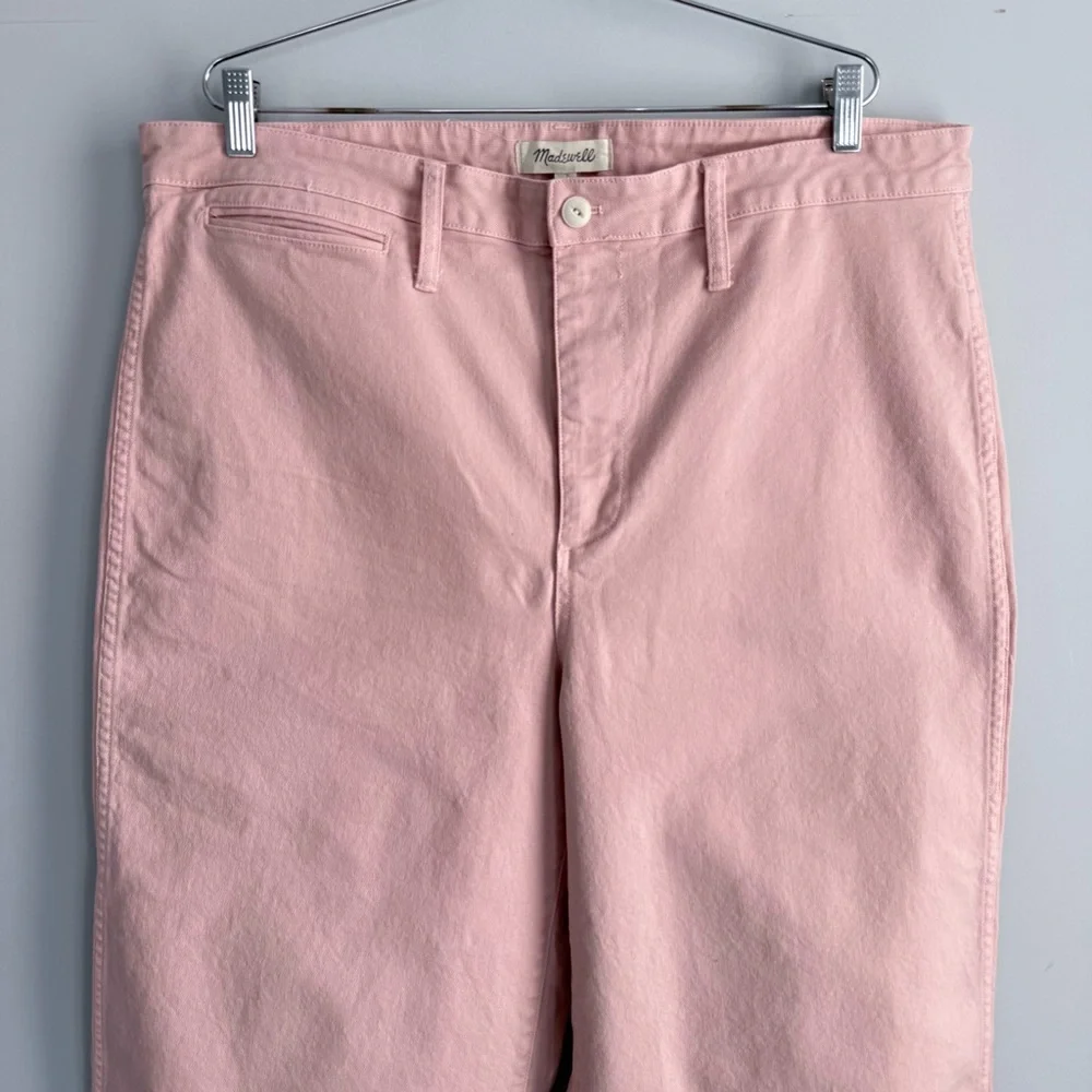 Madewell Emmett Wide Leg Crop Pants Pink Oyster Plus Size 34 High Rise Preppy - Picture 7 of 16